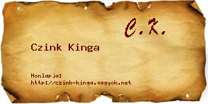 Czink Kinga névjegykártya